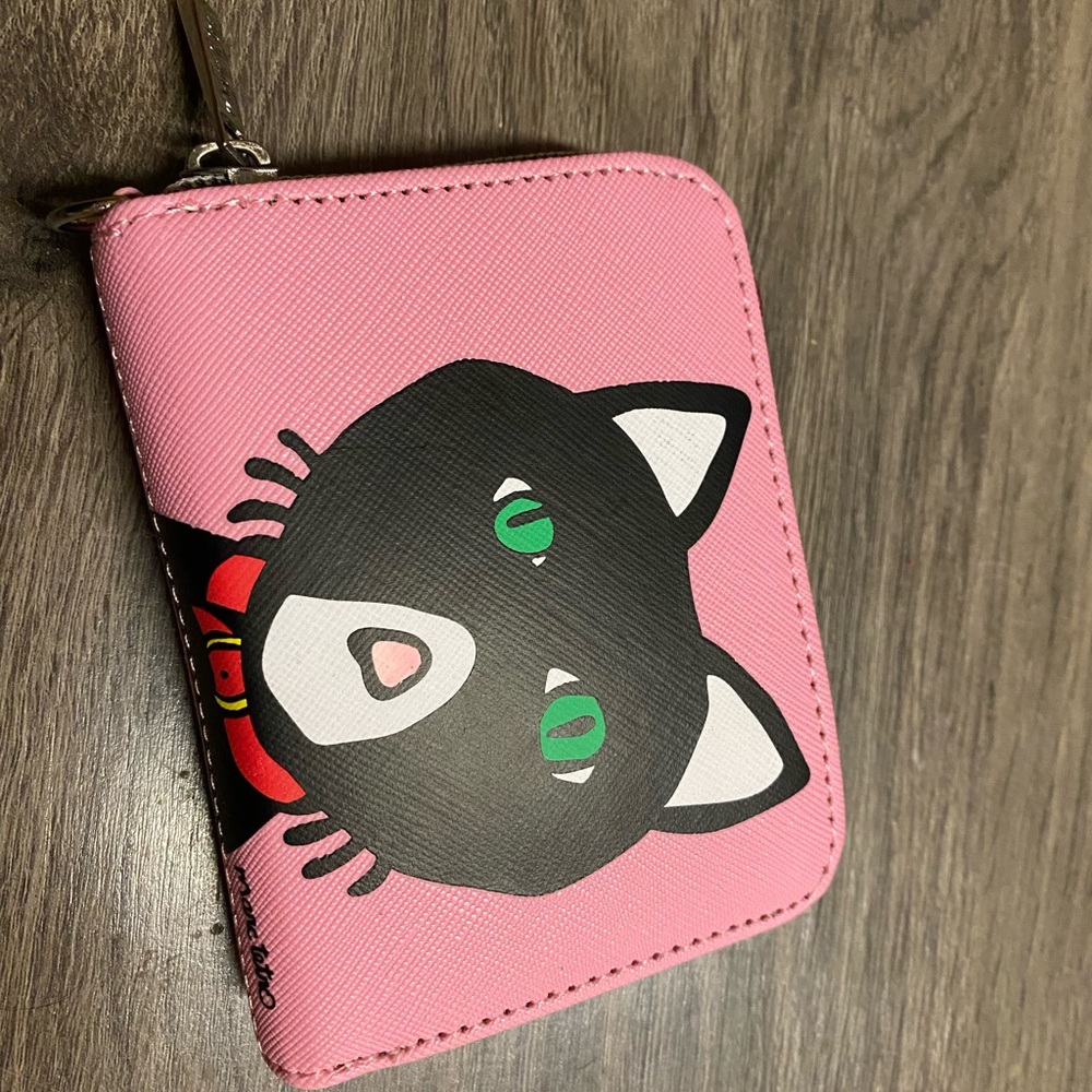 Pink Cat Print Wallet nwot